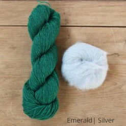 Quilted Feather Yarn Kit(Quilted Feather Yarn Kit) 30 Quilted Feather Yarn Kit(Quilted Feather Yarn Kit) -Stolen Yarn Store Emerald silver